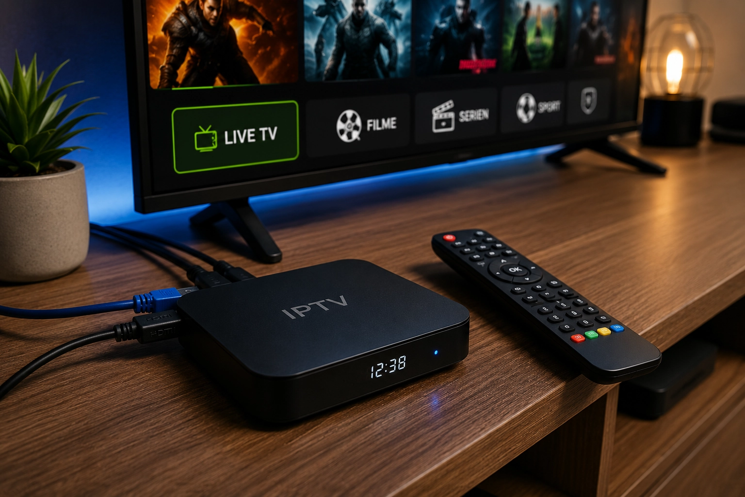 IPTV Box Setup mit HDMI am Fernseher in Deutschland